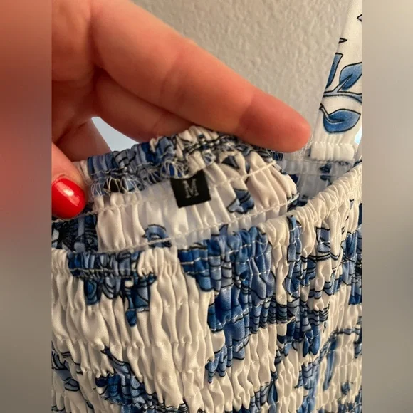 Women's Floral Print Tie Strap Square Neck Ruffle Boho Maxi Dress - Picture 5 of 7